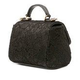 Silk and Lace Crystal Embellished DG Flap Satchel